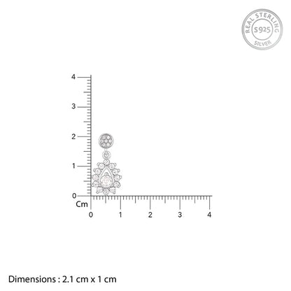 Silver Zircon Shimmer Drop Earrings