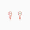 Rose Gold Glittering Half Moon Earrings