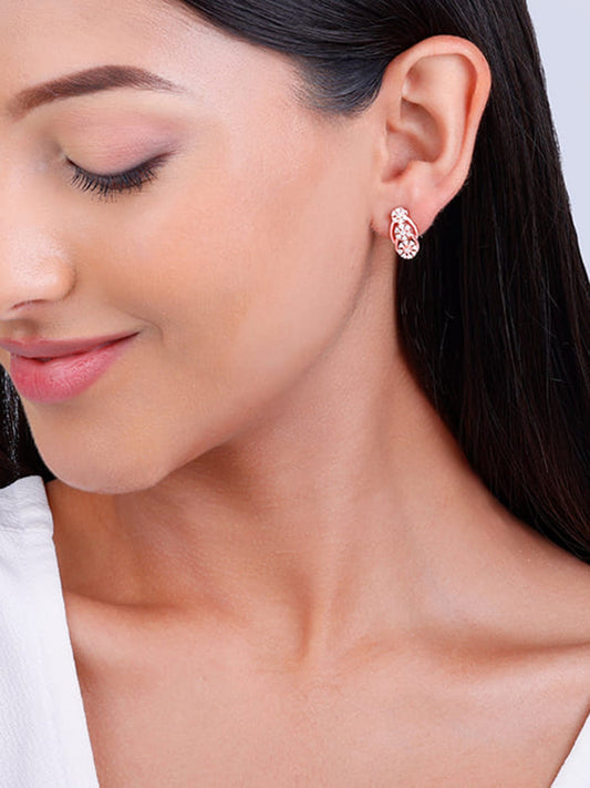 Rose Gold Floral Edifice Earrings