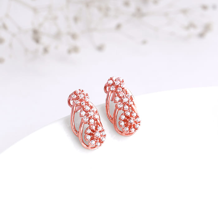 Rose Gold Floral Edifice Earrings