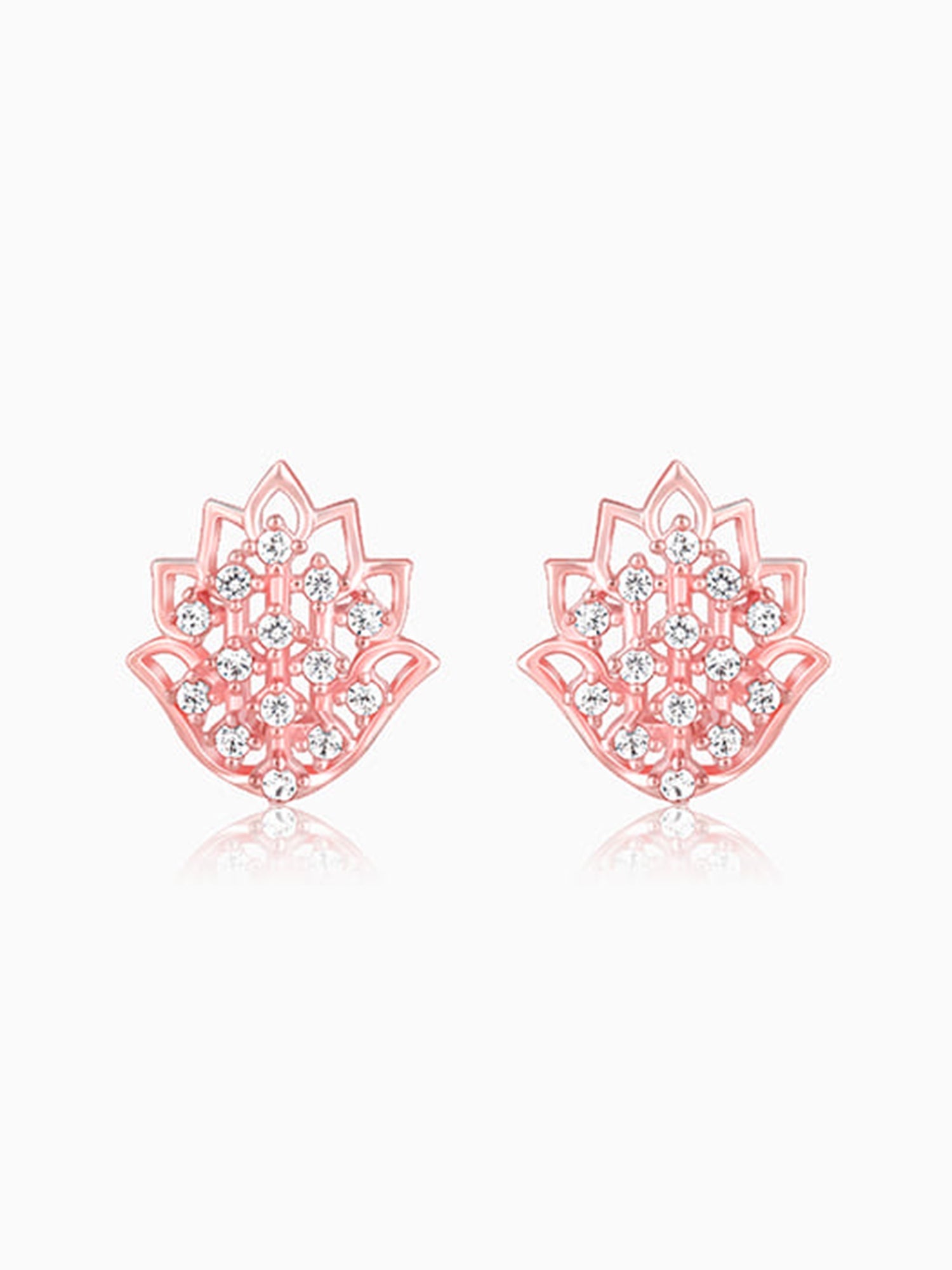 Rose Gold Lotus Radiance Earrings