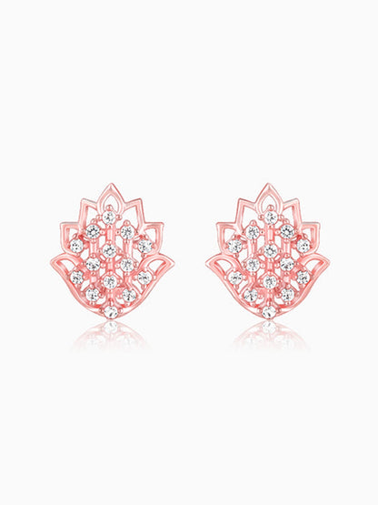 Rose Gold Lotus Radiance Earrings