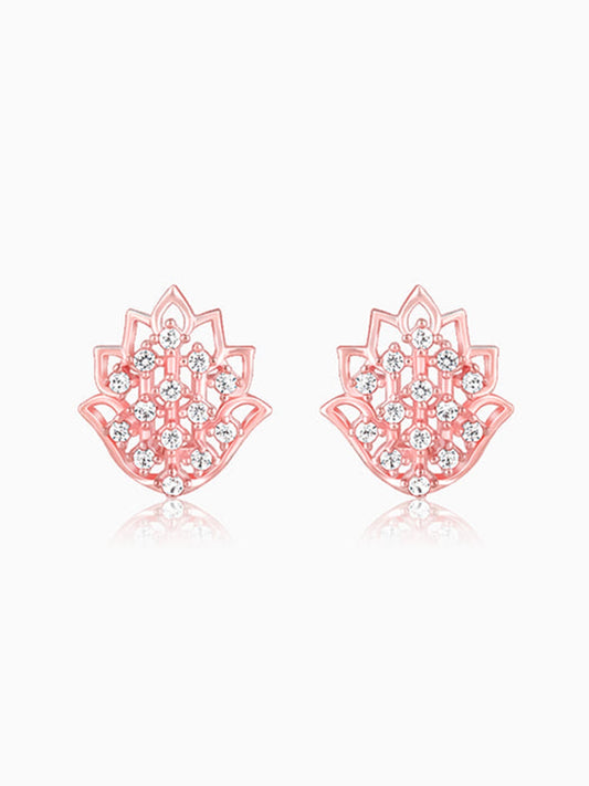 Rose Gold Lotus Radiance Earrings
