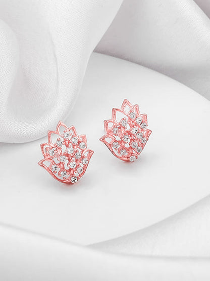 Rose Gold Lotus Radiance Earrings