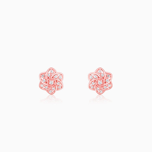 Rose Gold Floral Bloom Earrings
