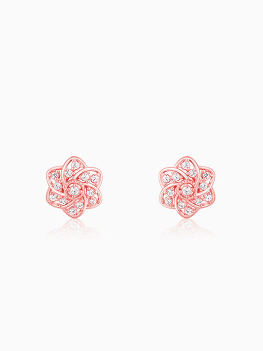 Rose Gold Floral Bloom Earrings