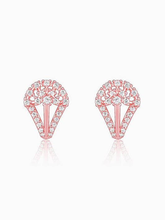 Rose Gold Celestial Half Moon Earrings