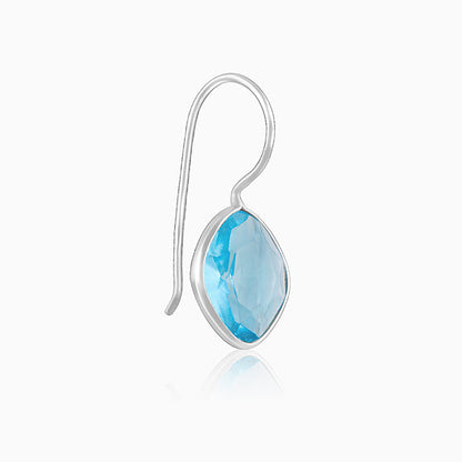 Silver Aqua Blue Crystal Earrings