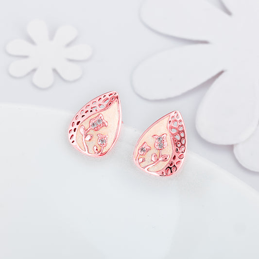 Rose Gold Divine Floral Earrings