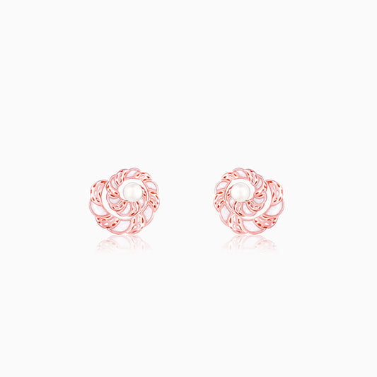 Rose Gold Elegant Swirl Earrings