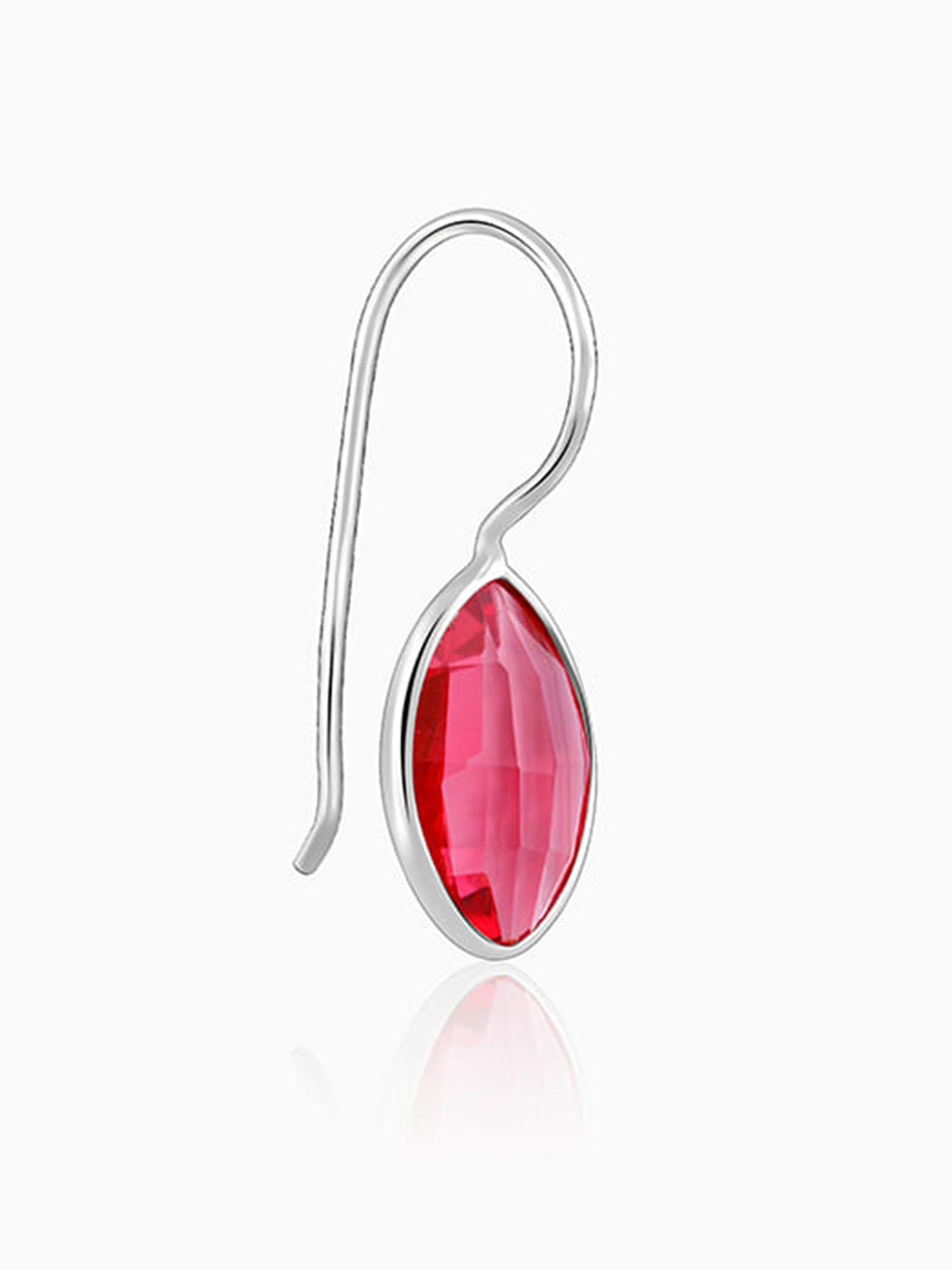 Silver Cherry Pink Crystal Earrings