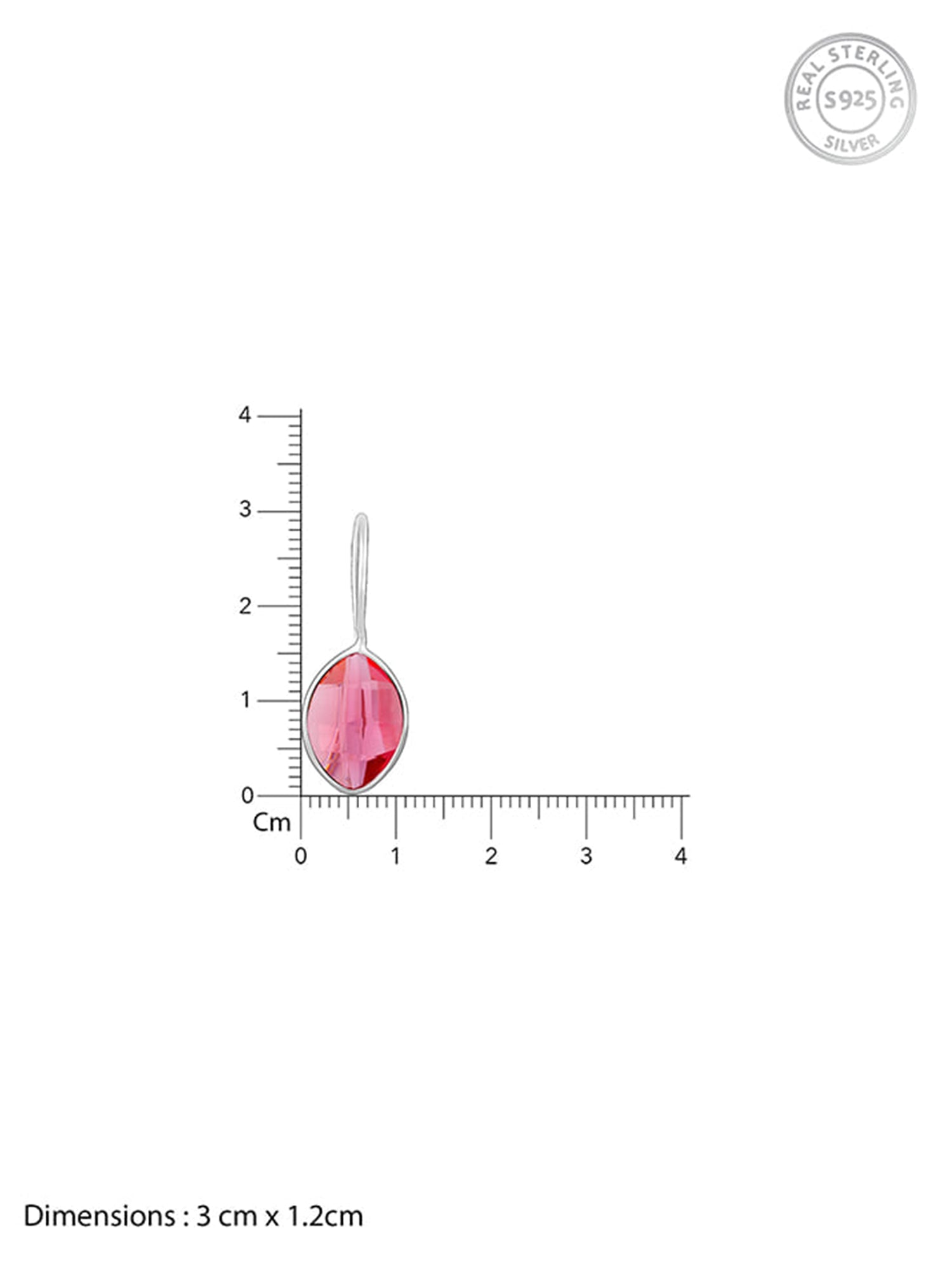 Silver Cherry Pink Crystal Earrings