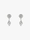 Silver Floral Twist Earrings