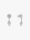 Silver Floral Twist Earrings