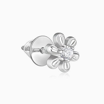 Silver Petal Purity Earrings