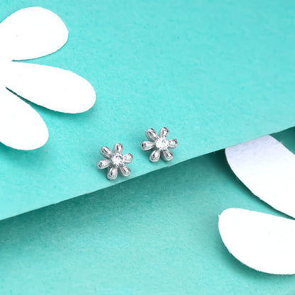 Silver Petal Purity Earrings