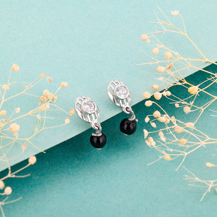 Silver Black Bead Twilight Earrings – GIVA Jewellery