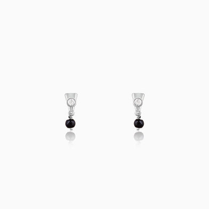 Silver Zirconia Noir Earrings