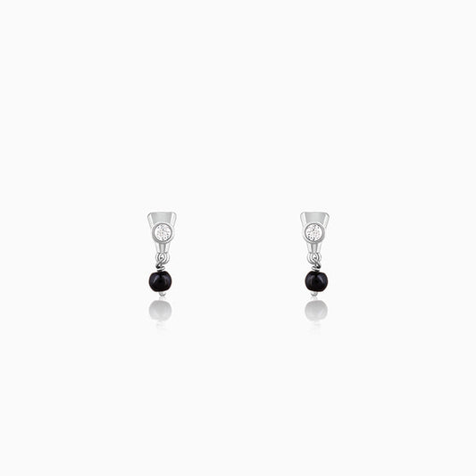 Silver Zirconia Noir Earrings