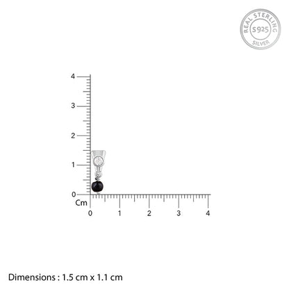 Silver Zirconia Noir Earrings