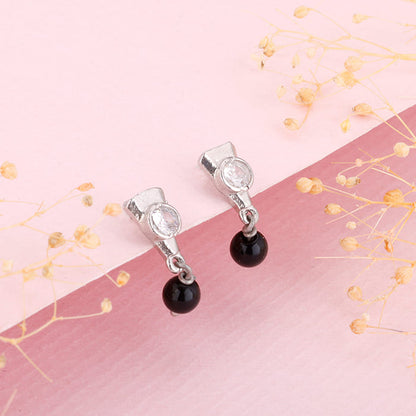Silver Zirconia Noir Earrings
