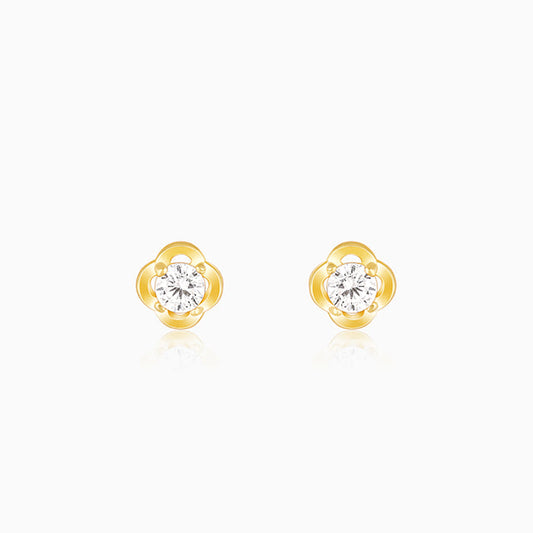 Golden Mini Floral Earrings