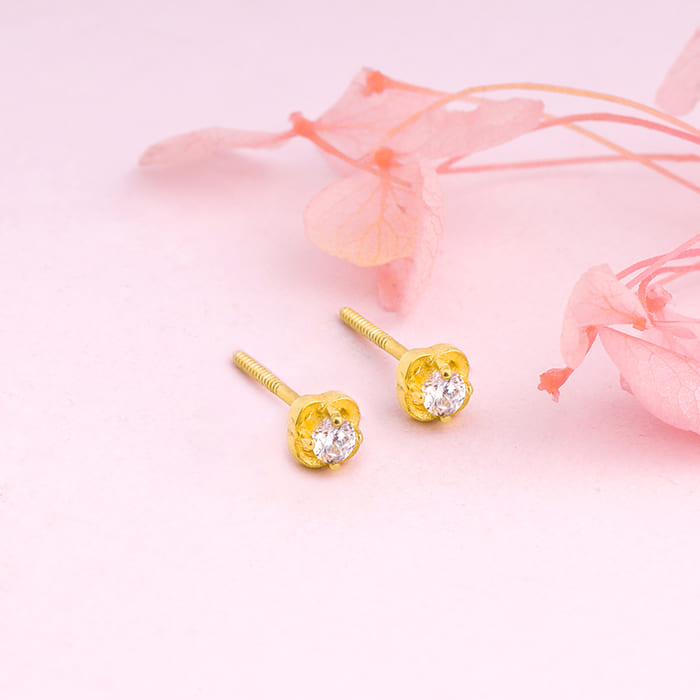 Golden Mini Floral Earrings