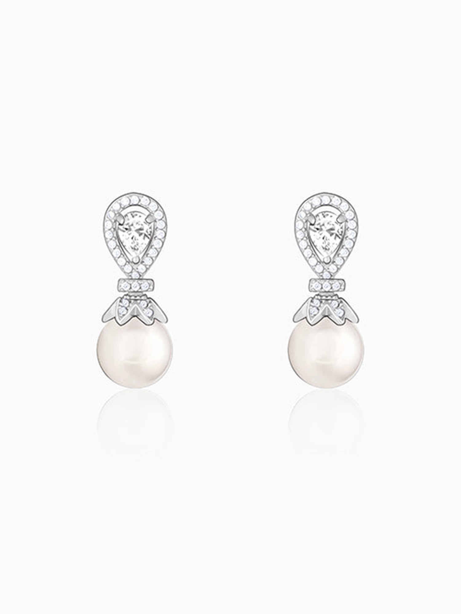 Zircon Pearl Drop Earrings