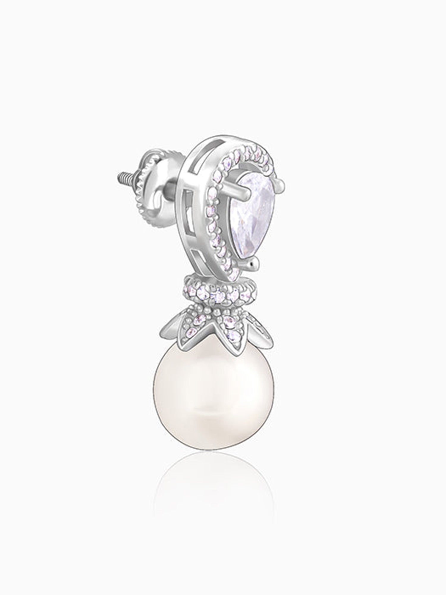 Zircon Pearl Drop Earrings