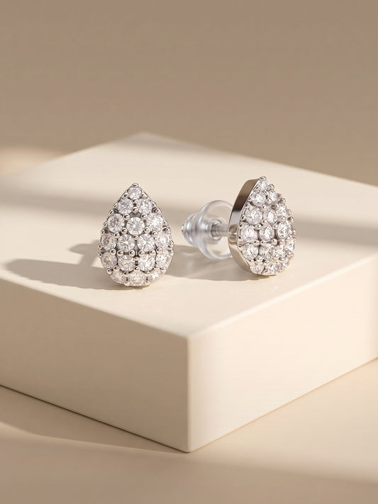 Silver Graceful Pear Earrings