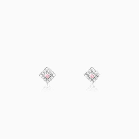 Silver Dazzling Cube Earrings