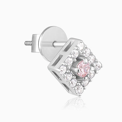 Silver Dazzling Cube Earrings