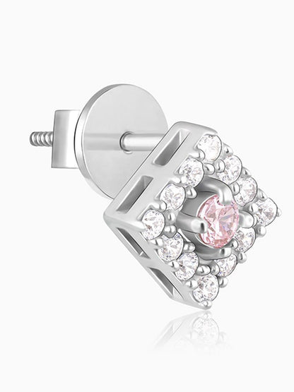 Silver Dazzling Cube Earrings