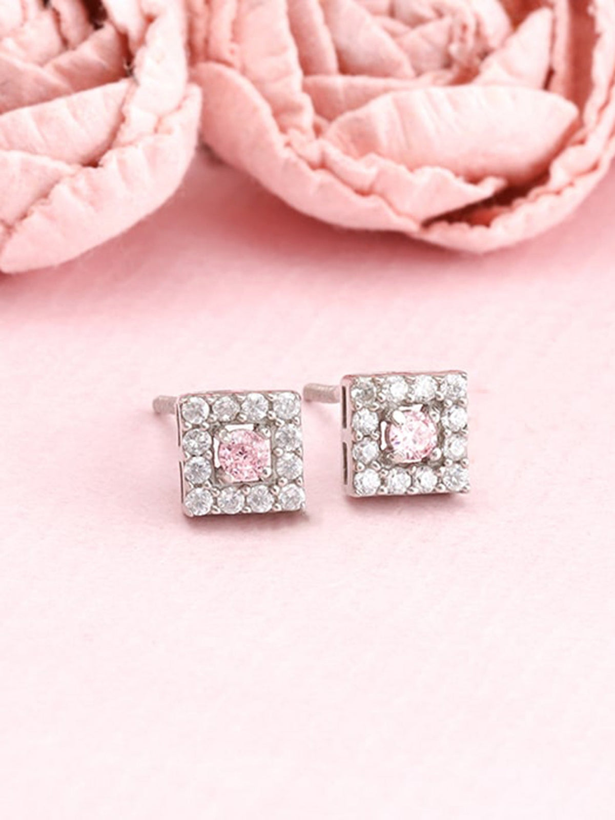 Silver Dazzling Cube Earrings