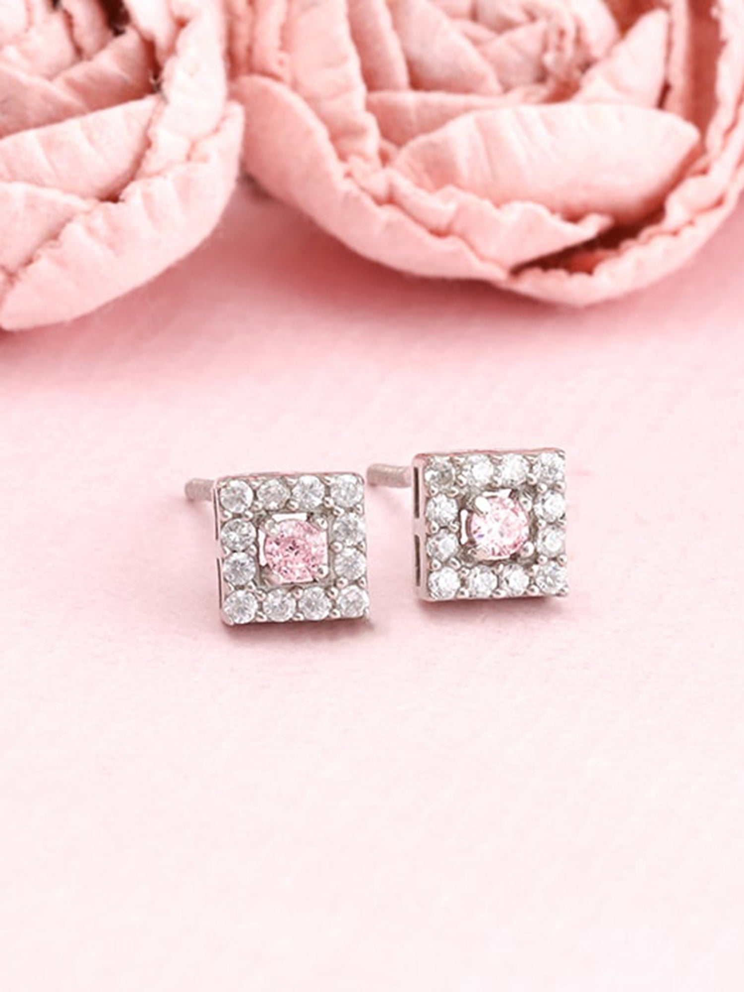 Silver Dazzling Cube Earrings