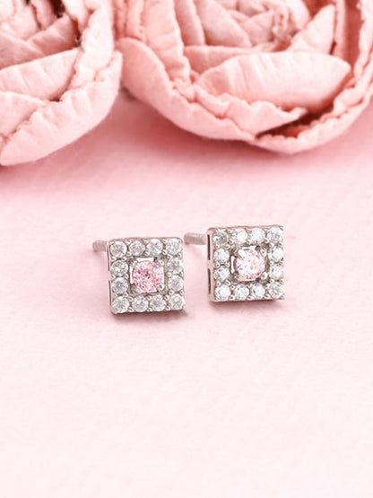 Silver Dazzling Cube Earrings