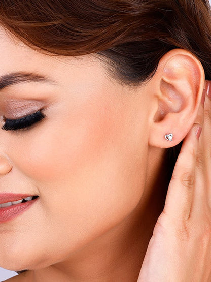 Silver Cute Heart Earrings