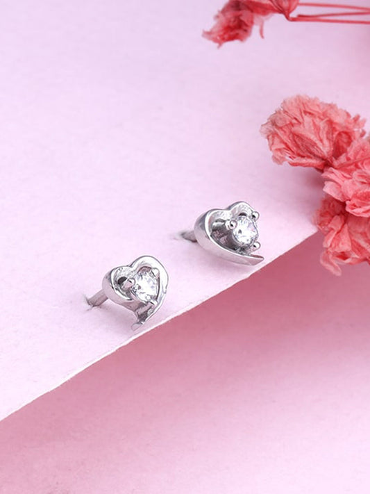 Silver Cute Heart Earrings