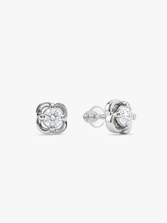 Silver Bloomfire Zirconia Earrings