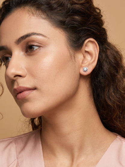 Silver Bloomfire Zirconia Earrings