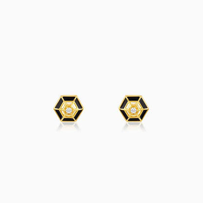 Golden Classic Hexagon Studs