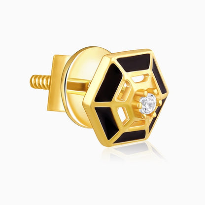 Golden Classic Hexagon Studs