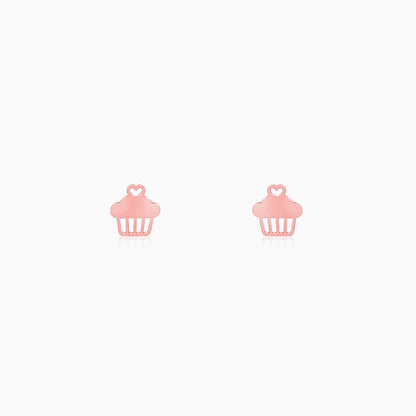 Rose Gold Cupcake Earrings