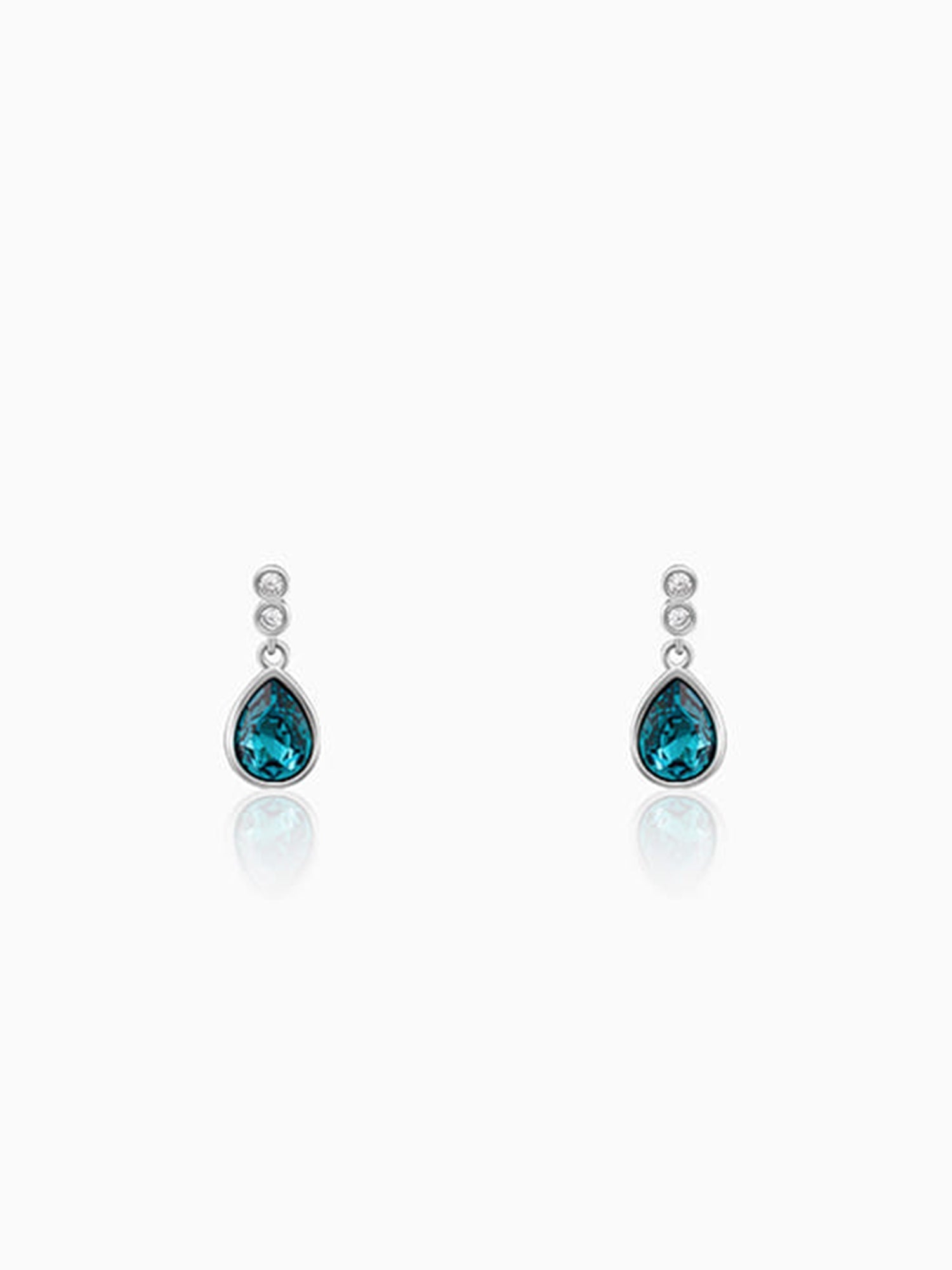 Silver Turquoise Blue Tear Drop Earrings