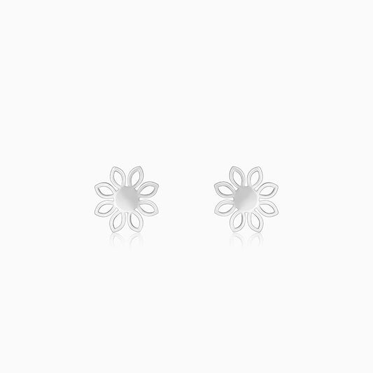 Silver Heartwarming Floral Earrings
