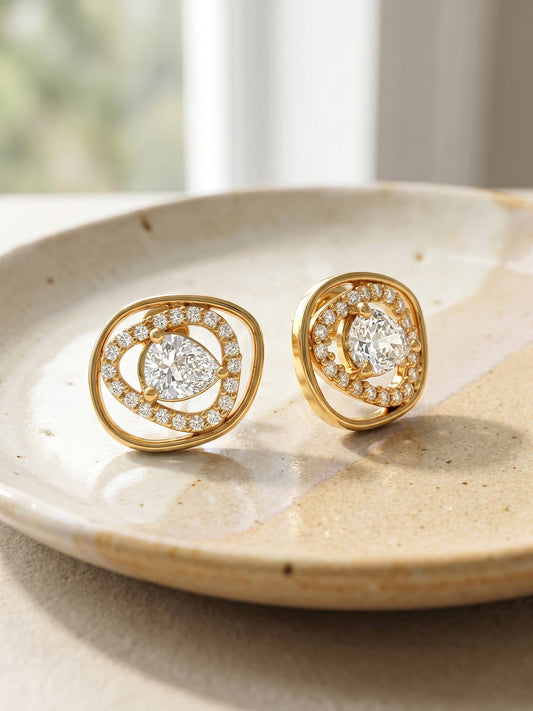 Golden Glittering Earrings