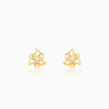 Golden Triangular Knot Earrings