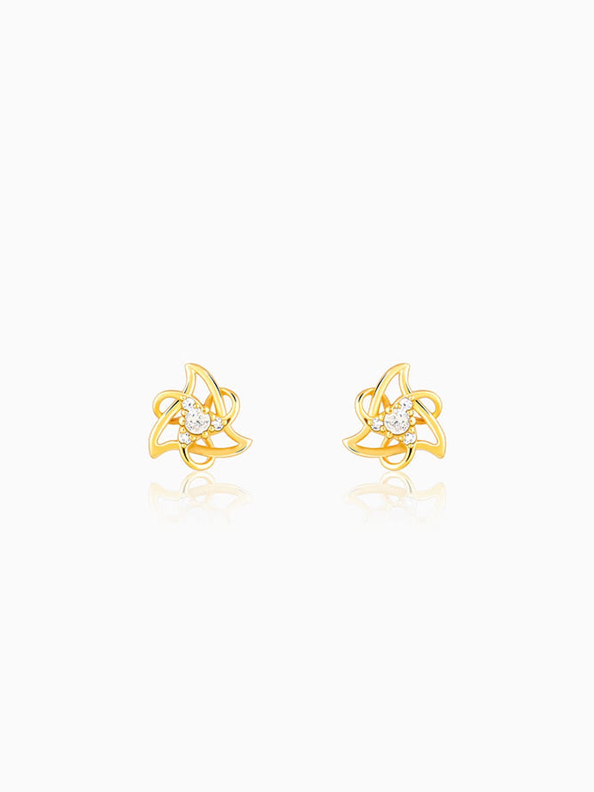 Golden Triangular Knot Earrings