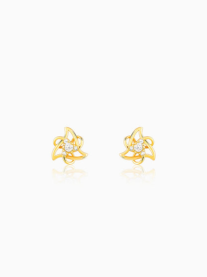 Golden Triangular Knot Earrings