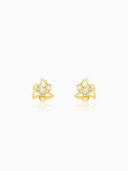 Golden Triangular Knot Earrings